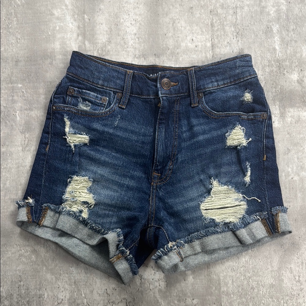 Aeropostale Blue Jean Shorts Distressed Style